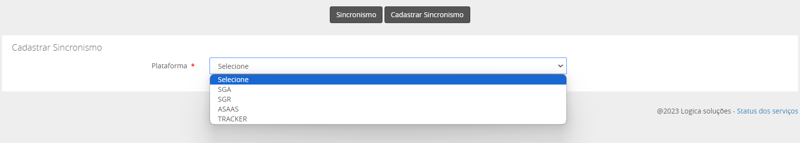 Como cadastrar o sincronismo do SGR e SGA