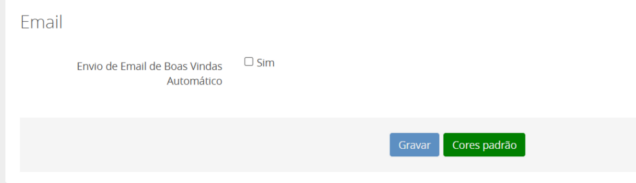 E-mail de boas-vindas automático para associados 2 Na tela seguinte, ao fim da página, você verá o campo “Email” e a opção de envio automático. Agora, basta marcar “Sim” e clicar em “Gravar”.