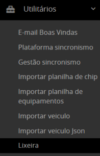 Lixeira recuperação de dados excluídos 1 plataforma de rastreamento