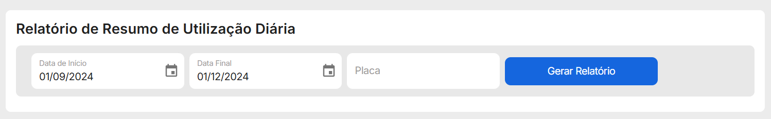 Novo layout do relatório de resumo de utilização diária 2 rastreamento veicular