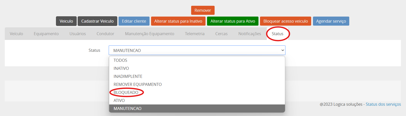 2 - 6 FAQ status veículo