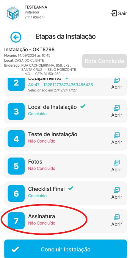 instalação de rastreadores