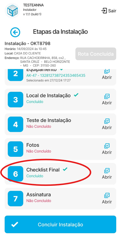 instalação de rastreadores