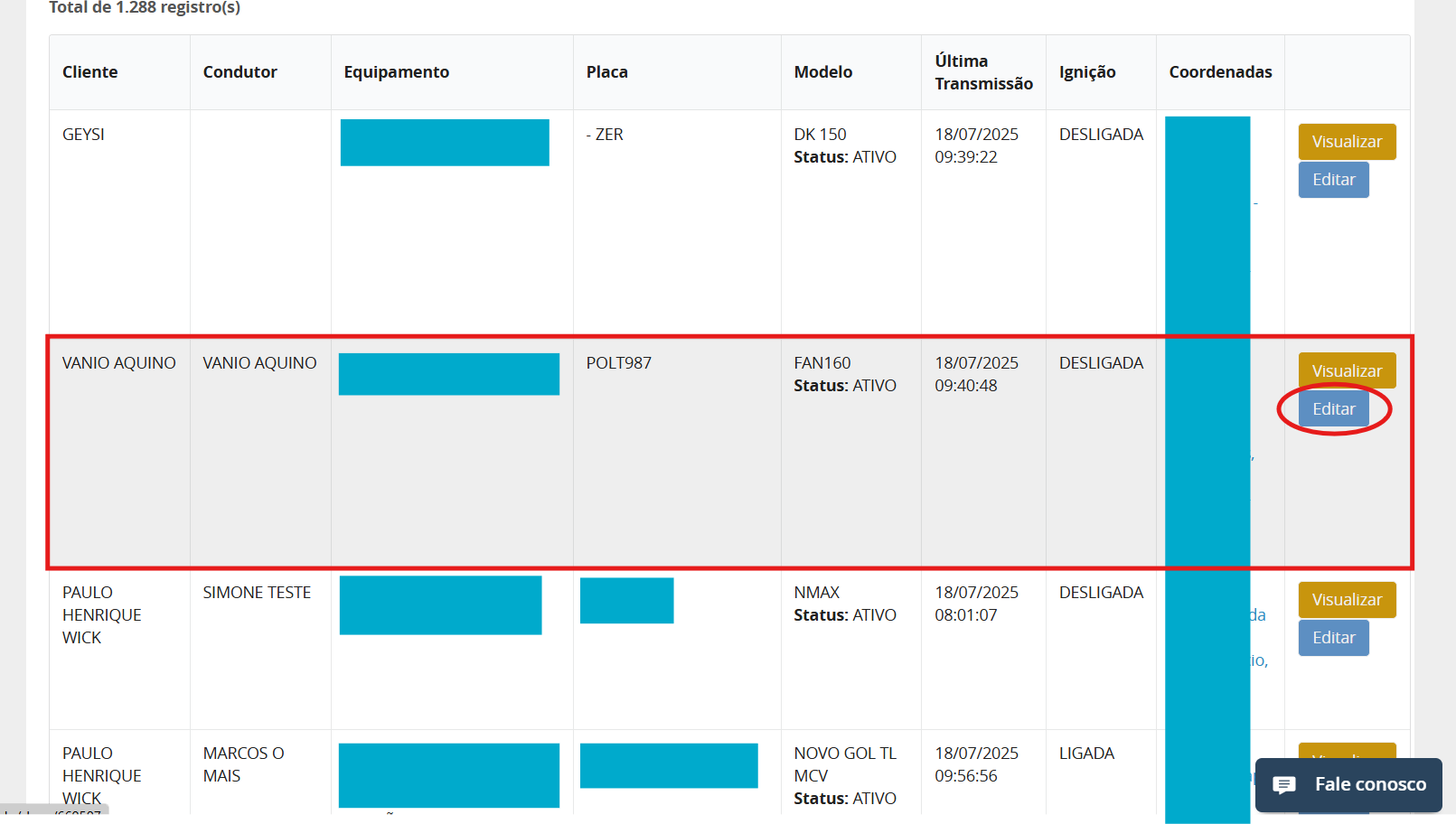 histórico veículo 1 - editar