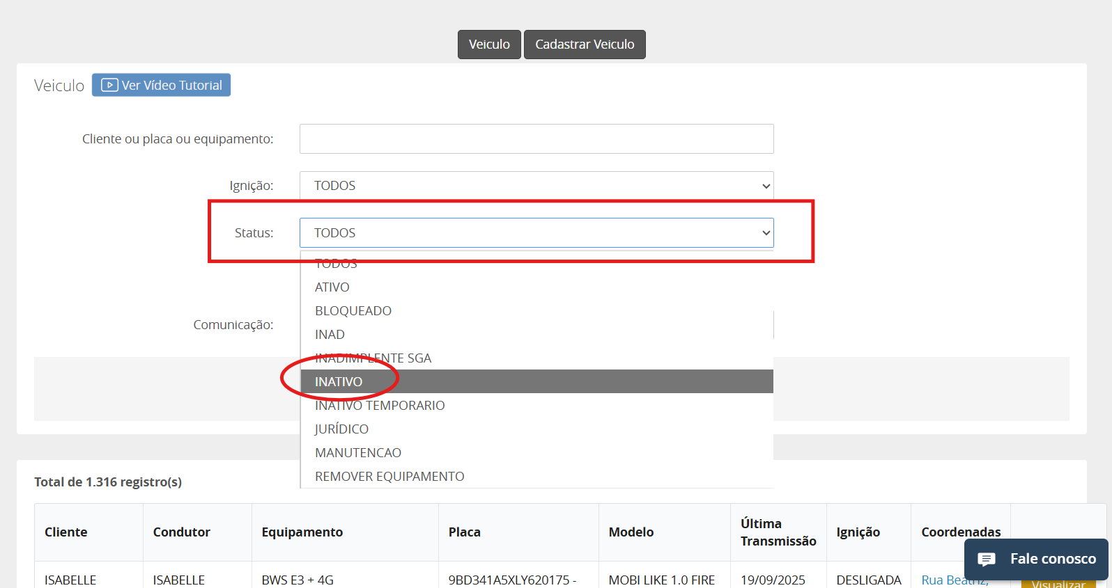 Veículos inativos 2