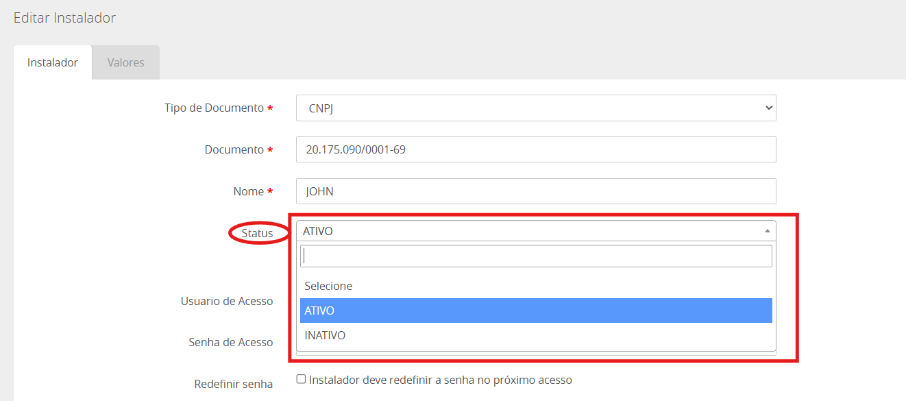 Lâmina 4 - status instalador 3 Lâmina 4 - status instalador 3